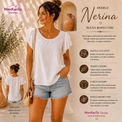 BLUSA NERIA LISA VOLANTE MANGA 