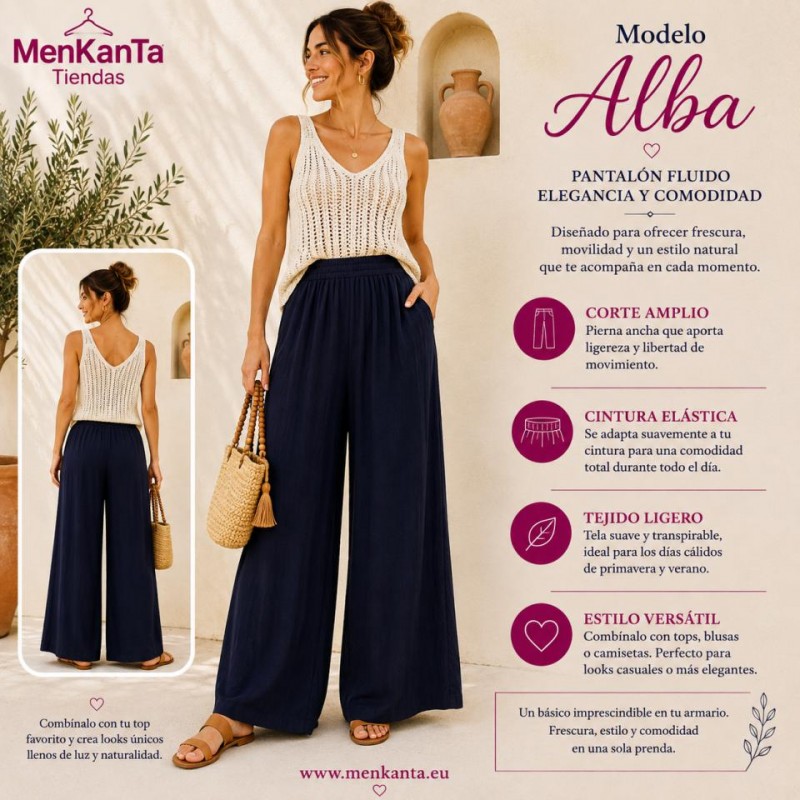 PANTALON ALBA LISO CON BOLSILLO