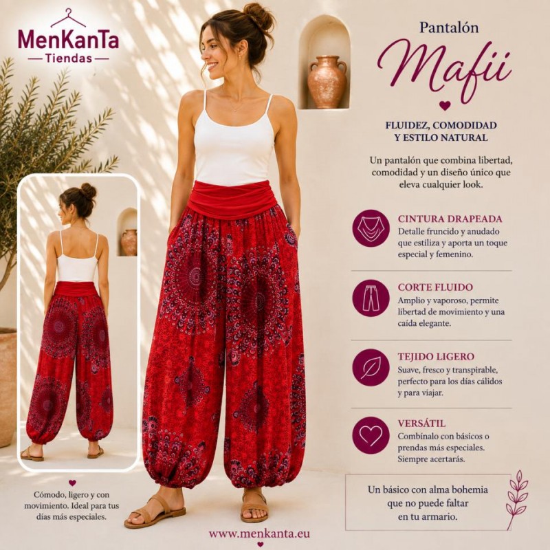 PANTALON MAFÜ  ESTAMPADO ANCHO ALADINO