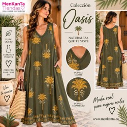 VESTIDO LARGO COLECCION OASIS SIN MANGA