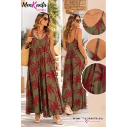 VESTIDO LARGO PLAMERAS TIRANTE 