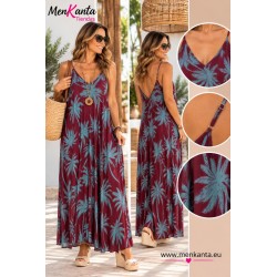 VESTIDO LARGO PLAMERAS TIRANTE 