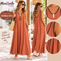VESTIDO LARGO COLECCION TERRACOTA 