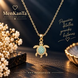 COLGANTE TORTUGA PIEDRA AZUL DORARO