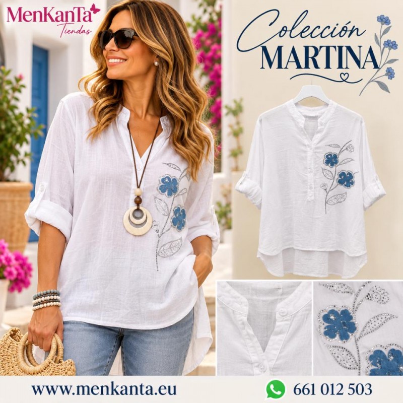 CAMISA ANCHA MARTINA CON DECORACION 