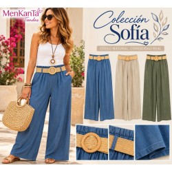 PANTALON SOFIA  ANCHO CON CINTURON