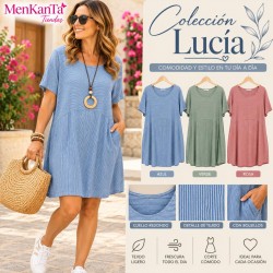 VESTIDO LUCIA MANGA CORTA SIN BOLSILLO