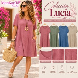 VESTIDO LUCIA MANGA CORTA SIN BOLSILLO