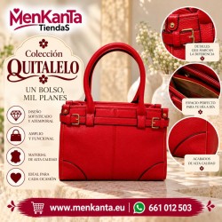 BOLSO QUITALELO ROJO DOS ASAS CON BANDOLERA