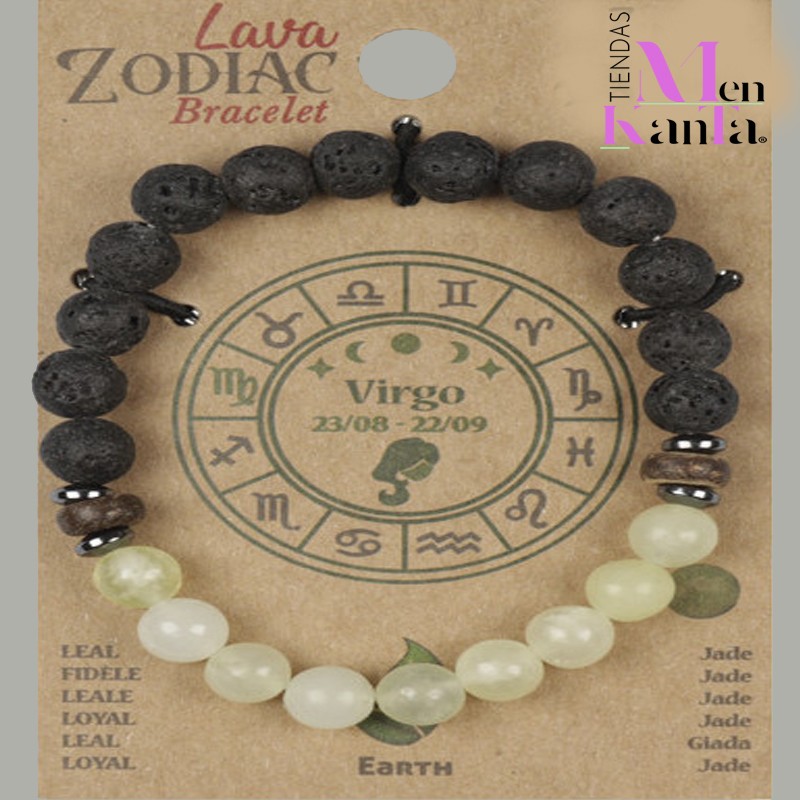 PULSERA LAVA ZODIACO VIRGO JADE