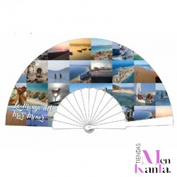 ABANICO LA MANGA MULTIFOTO BLANCO PLASTICO