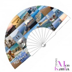 ABANICO LA MANGA MULTIFOTO BLANCO PLASTICO