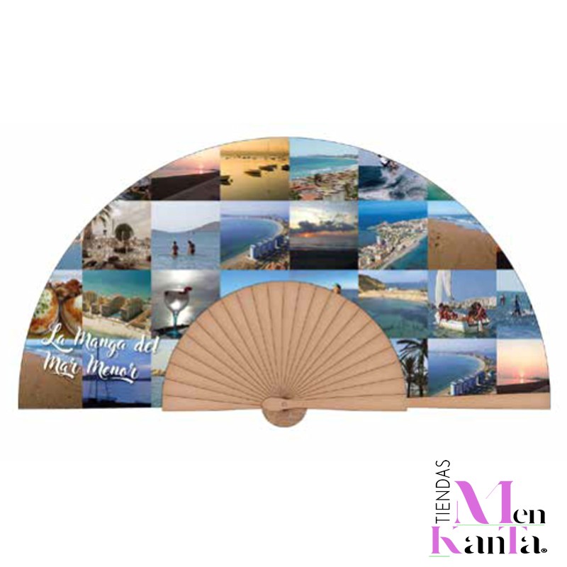 ABANICO LA MANGA MULTIFOTO MADERA 