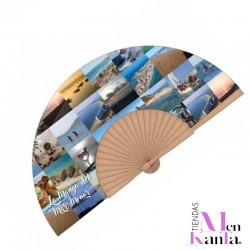 ABANICO LA MANGA MULTIFOTO MADERA 