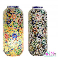 LAMPARA CRISTAL INDIA SOBREMESA 17X17X44 MOSAICO