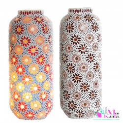 LAMPARA CRISTAL INDIA SOBREMESA 17X17X44 MOSAICO
