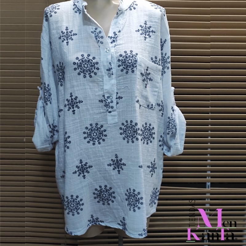 CAMISA MANGA FRANCESA ESTAMPADO MANDALA