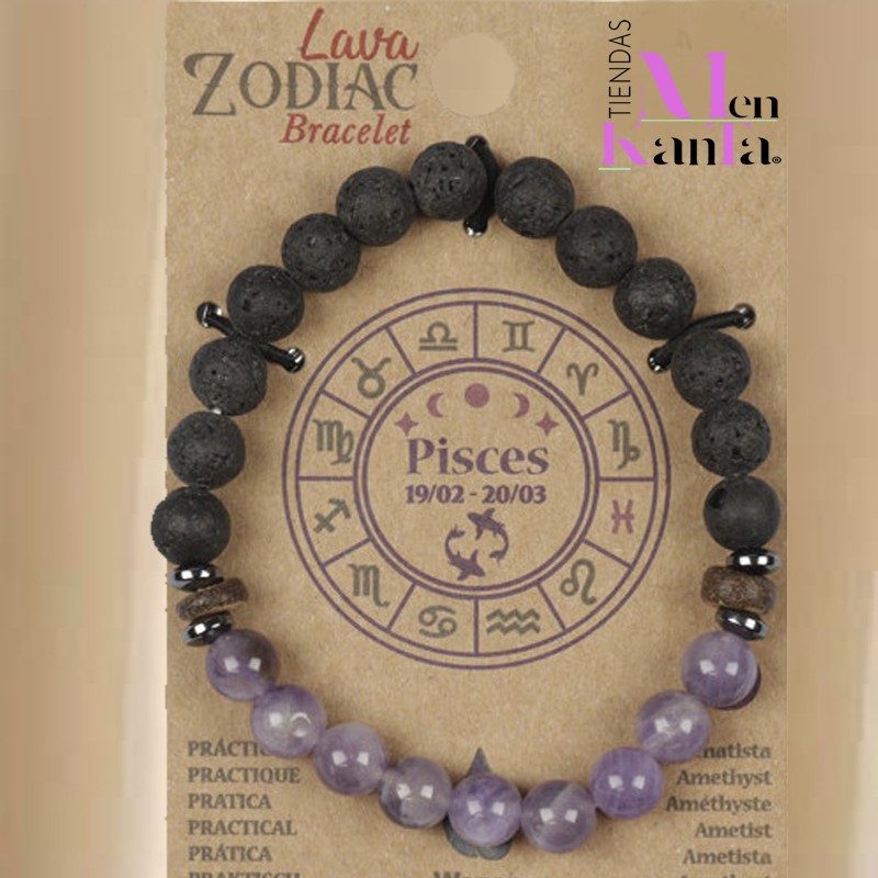 PULSERA LAVA ZODIACO PISCIS CO AMATISTA