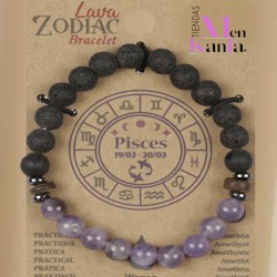 PULSERA LAVA ZODIACO PISCIS CO AMATISTA