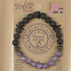 PULSERA LAVA ZODIACO PISCIS CO AMATISTA