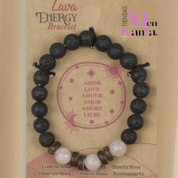 PULSERA LAVA AMOR CUARZO ROSA 