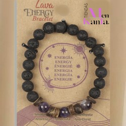 PULSERA LAVA ENERGIA CON AMATISTA
