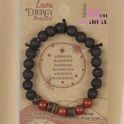 PULSERA LAVA ARMONIA CON JASPE ROJO