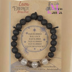 PULSERA LAVA EQUILIBRIO CON CUARZO CRISTAL