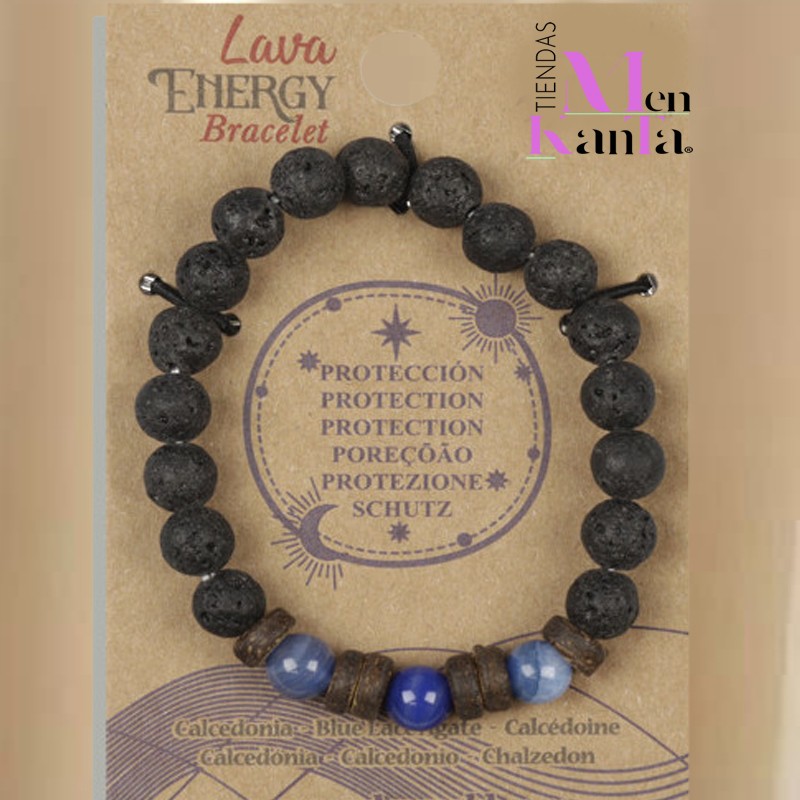 PULSERA LAVA PROTECCION CON CALCEDONIA PULSERA LAVA PROTECCION CON CALCEDONIA
