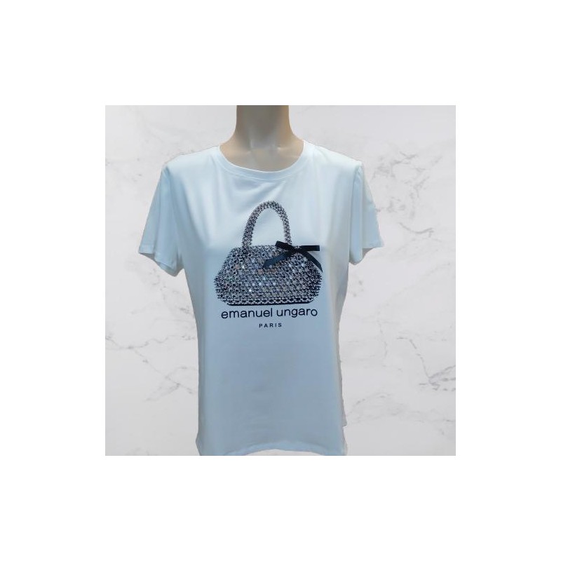 CAMISETA BOLSO LENTEJUELAS MANGA CORATA