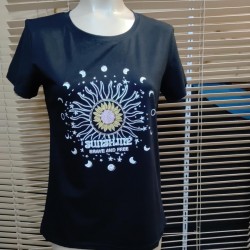 CAMISETA SOL PIEDRAS MANGA CORATA