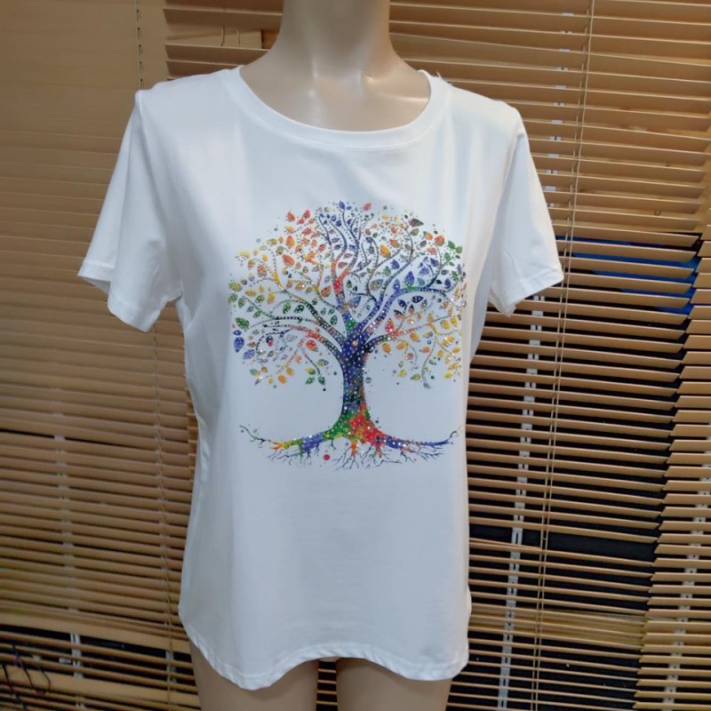 CAMISETA ARBOL DE LA VIDA PIEDRAS MANGA CORTA