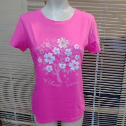CAMISETA ARBOL FLORES MANGA CORTA