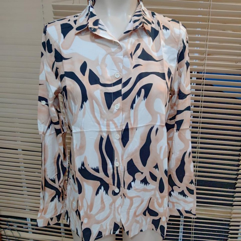 CAMISA ESTAMPADA ETNICA MANGA LARGA