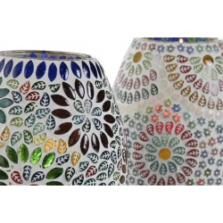 LAMPARA INDIA CRISTAL 14X14X19 MANDALA 2 DISEÑOS