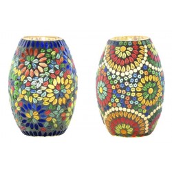 LAMPARA INDIA CRISTAL 14X14X19 MANDALA 2 DISEÑOS