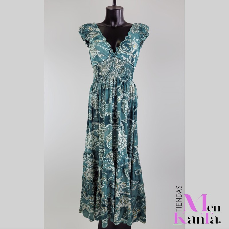 VESTIDO NADINE LARGO CUELLO ABEJA