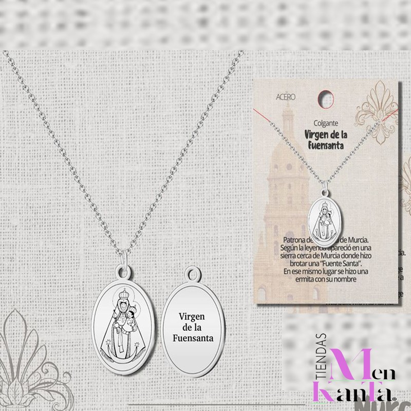 COLGANTE VIRGEN DE LA FUENSANTA ACERO PLATEADO