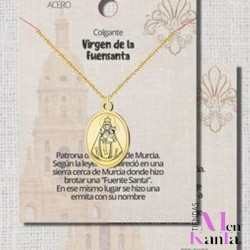 COLGANTE VIRGEN DE LA FUENSANTA ACERO DORADO