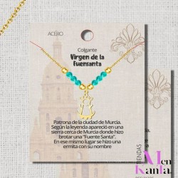 COLGANTE VIRGEN DE LA FUENSANTA ACERO DORADO Y AB 