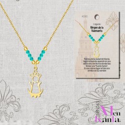 COLGANTE VIRGEN DE LA FUENSANTA ACERO DORADO Y AB 