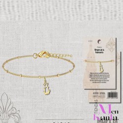 PULSERA VIRGEN DE LA FUENSANTA ACERO DORADO
