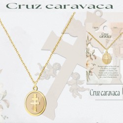 COLGANTE MEDALLA CURZ DE CARAVACA CON CADENA 