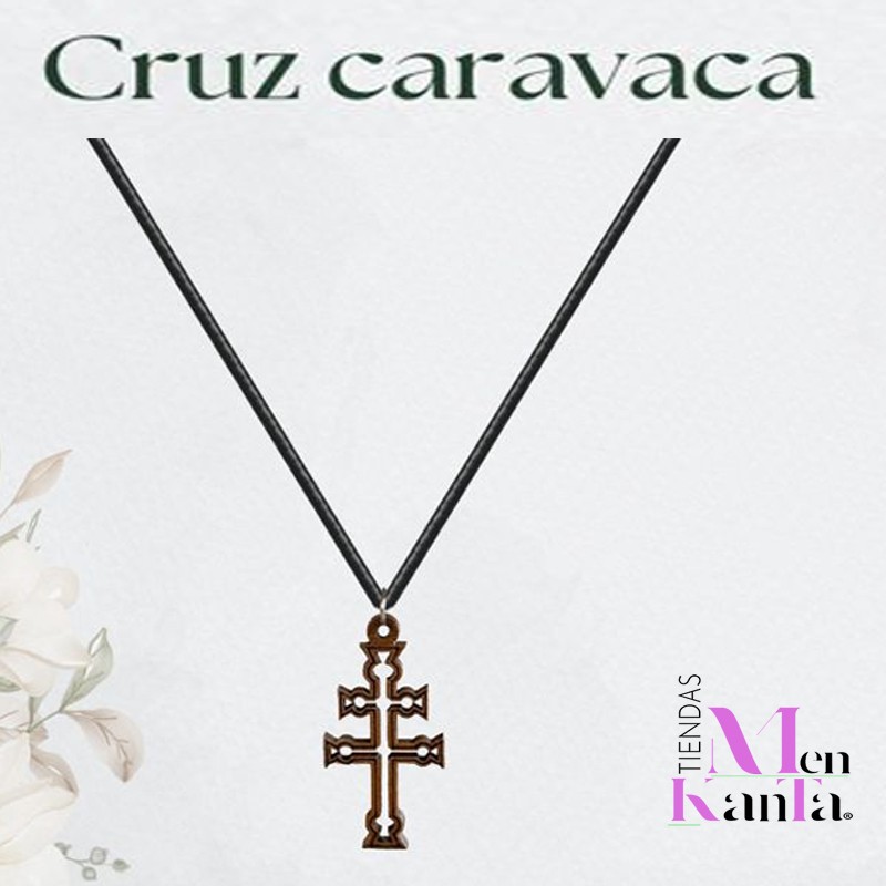 CRUZ DE CARAVACA MADERA CONGANTE CUERO