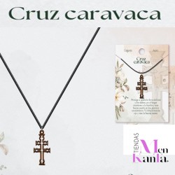 CRUZ DE CARAVACA MADERA CONGANTE CUERO