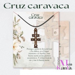 CRUZ DE CARAVACA MADERA CONGANTE CUERO