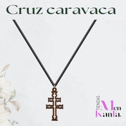 CRUZ DE CARAVACA MADERA CONGANTE CUERO