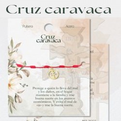 PULSERA 7 NUDOS CRUZ DE CARAVACA DORADA 