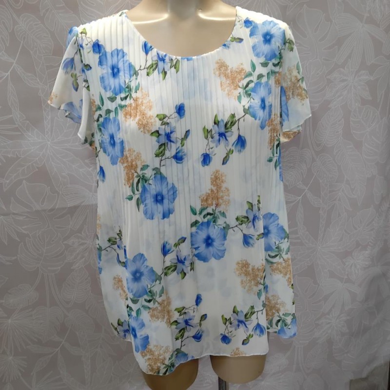 BLUSA ESTAMPADO FLOR PLISADA