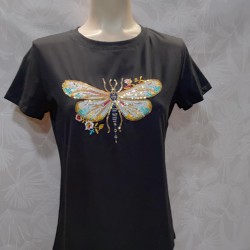 CAMISETA LIBELULA LENTEJUELAS